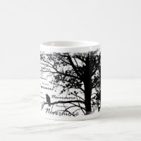 Schwarz u. Weiß Raven Nevermore Silhouette-Baum