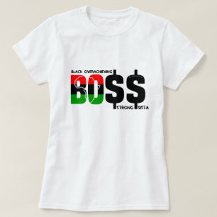 Schwarz Übererfüllung Strong Sista T-Shirt