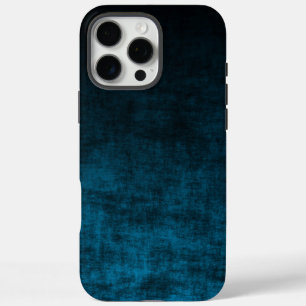Schwarz und Aquamarin Grunge Ombre Textur iPhone 16 Pro Max Hülle