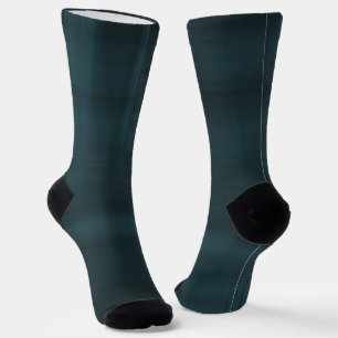 Schwarz und Aquamarin Kariert Socken