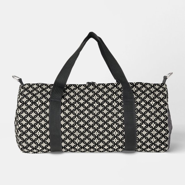 Schwarz und Beige Klein Duffle Bag (Vorderseite)