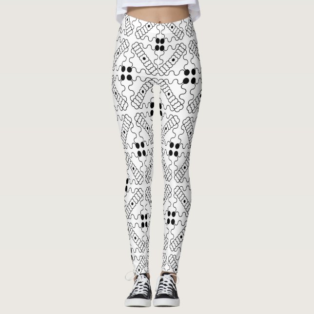 Schwarz und Beige Leggings (Vorderseite)