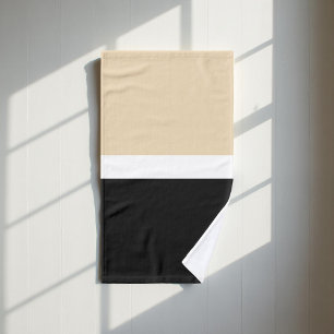 Schwarz und Beige Streifen Muster elegant, modern Badhandtuch Set