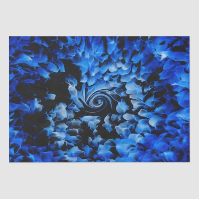 Schwarz und Blau Abstrakt Seidenpapier (Vorderseite)