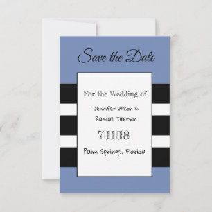 Schwarz und Blau Einfache Moderne Speichern Sie di Save The Date