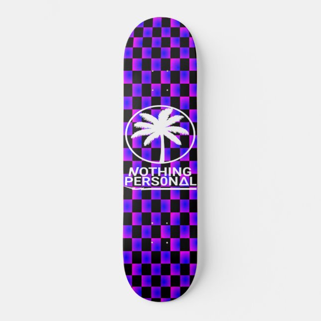 Schwarz und Blau geprüft Skateboard (Vorderseite)