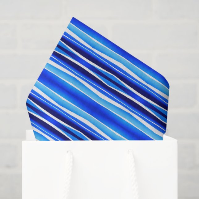 Schwarz und Blau gestreift  Seidenpapier (Geschenktüte)