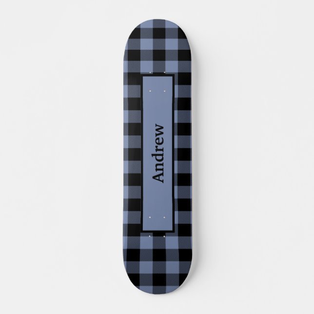 Schwarz und Blau Kariert, Buffalo Kariert, Lumberj Skateboard (Vorne)