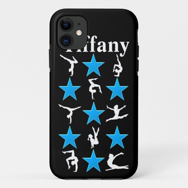 SCHWARZ UND BLAU PERSONALISIERT GYMNASTICS IPHONE- Case-Mate iPhone HÜLLE (Rückseite)