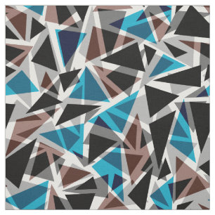 Schwarz und Blau, polygonal, Abstrakt, geometrisch Stoff