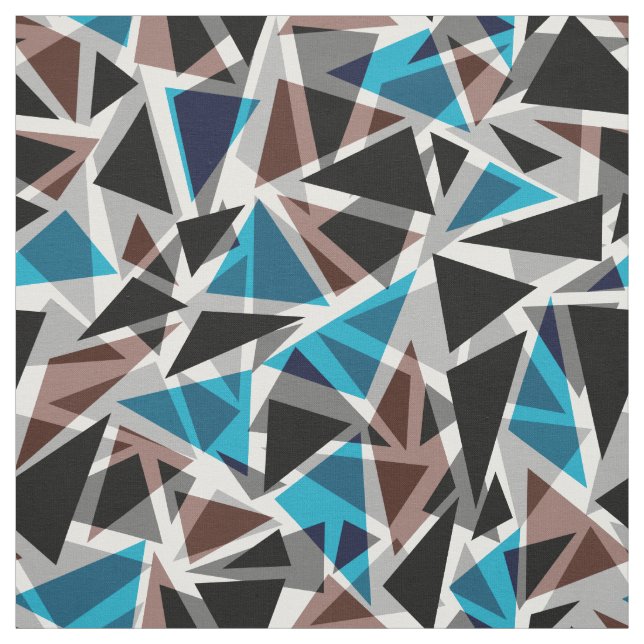 Schwarz und Blau, polygonal, Abstrakt, geometrisch Stoff (Muster)