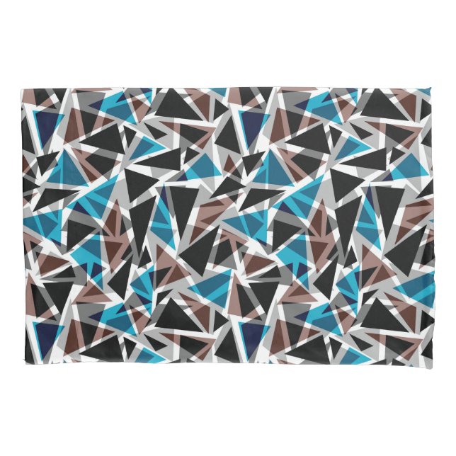 Schwarz und Blau, polygonal, Abstrakt Kissenbezug (Vorderseite)