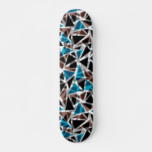 Schwarz und Blau, polygonal, Abstrakt Skateboard