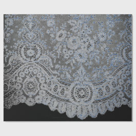 SCHWARZ- UND BLUES ANTIQUE LACE DESIGN GESCHENKPAPIER