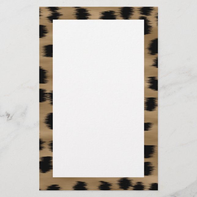 Schwarz und Braun Cheetah Print Muster. Briefpapier (Vorderseite)