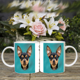 Schwarz und Braun Chihuahua Hund Tasse