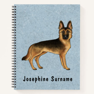 Schwarz und Braun Deutsche Schäferhunde und benutz Notizbuch