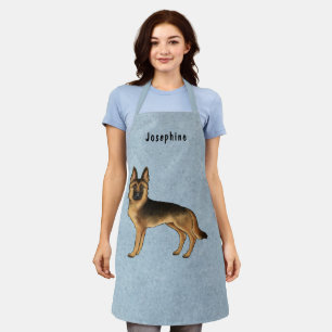 Schwarz und Braun Deutsche Schäferhunde und benutz Schürze