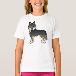 Schwarz und Braun gefärbter Sibirischer Husky süße T-Shirt