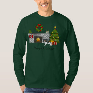 Schwarz und braun gescheckter Kurzhaar-Dachshund W T-Shirt