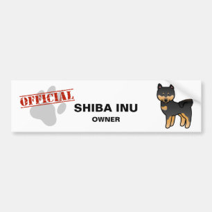 Schwarz und Braun gezeichneter Shiba Inu Autoaufkleber