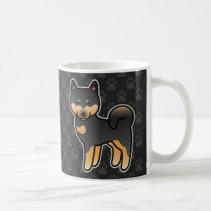 Schwarz und Braun gezeichneter Shiba Inu Tasse