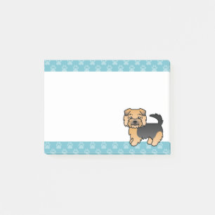 Schwarz und Braun Norfolk Terrier Cartoon Hund Post-it Klebezettel