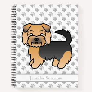 Schwarz und Braun Norfolk Terrier Cartoon Hund & T Notizbuch