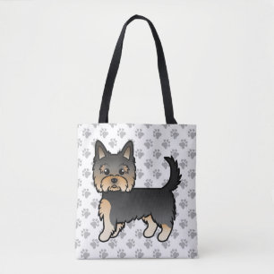Schwarz und Braun Yorkshire Terrier Cartoon Hund &