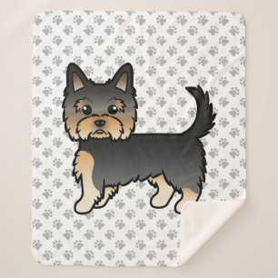 Schwarz und Braun Yorkshire Terrier Cartoon Hund & Sherpadecke