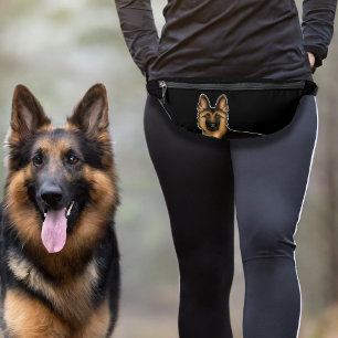 Schwarz und Brauner Deutscher Schäferhund GSD Hund Bauchtasche