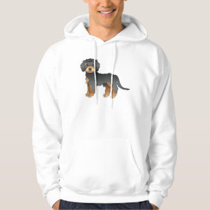 Schwarz und brauner Mini Goldendoodle süßer Cartoo Hoodie