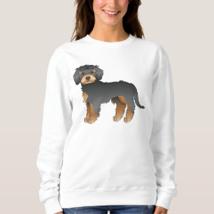 Schwarz und brauner Mini Goldendoodle süßer Cartoo Sweatshirt