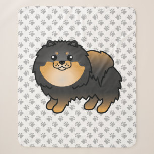 Schwarz und Brauner Pomeranian Süßer Cartoon-Hund Sherpadecke