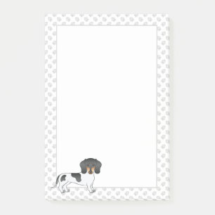 Schwarz und Brauner Scheck Kurzhaar Dachshund & Pf Post-it Klebezettel