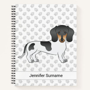 Schwarz und Brauner Scheck Kurzhaar-Dachshund & Te Notizbuch