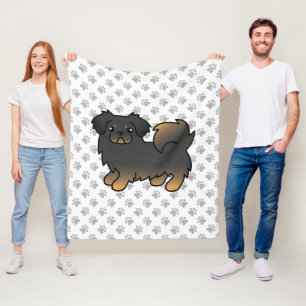 Schwarz und Brauner Tibet-Spaniel Süßer Hund & Pfo Fleecedecke