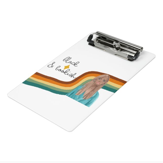 Schwarz und Buchrücken Mini Klemmbrett (Gewinkelt3)