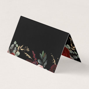 Schwarz und Burgund Rote Flora Elegant