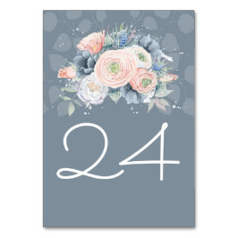 Schwarz und Dusty Rose Wasserfarben Tischnummer