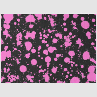 Schwarz und Fuschia Spritzer Malerische Kunst Seidenpapier