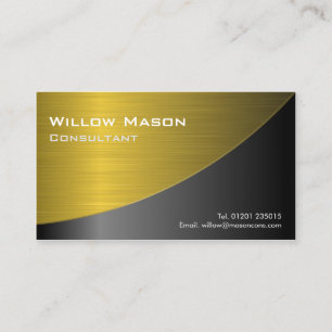 Schwarz und gebürstetes Gold, Visitenkarte