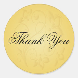 Schwarz und Gold 1.5" Durchmesser Danke Sticker