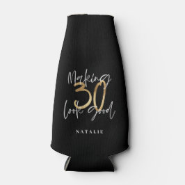 Schwarz und Gold 30. Geburtstag moderne Drehbuch s Flaschenkühler