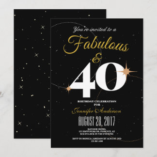 Schwarz und Gold | 40 & fabelhafte Einladung zum G