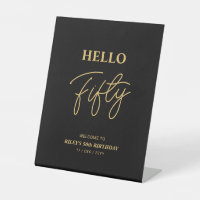 Schwarz und Gold | 50 Hallo 50. Geburtstag Willkom