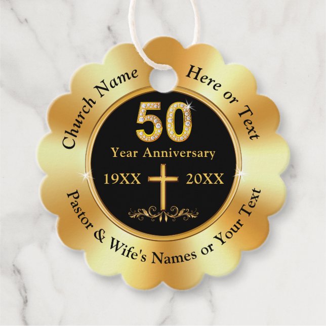 Schwarz und Gold, 50 Jahre Kirchenjubiläum, Geschenkanhänger (Vorderseite)