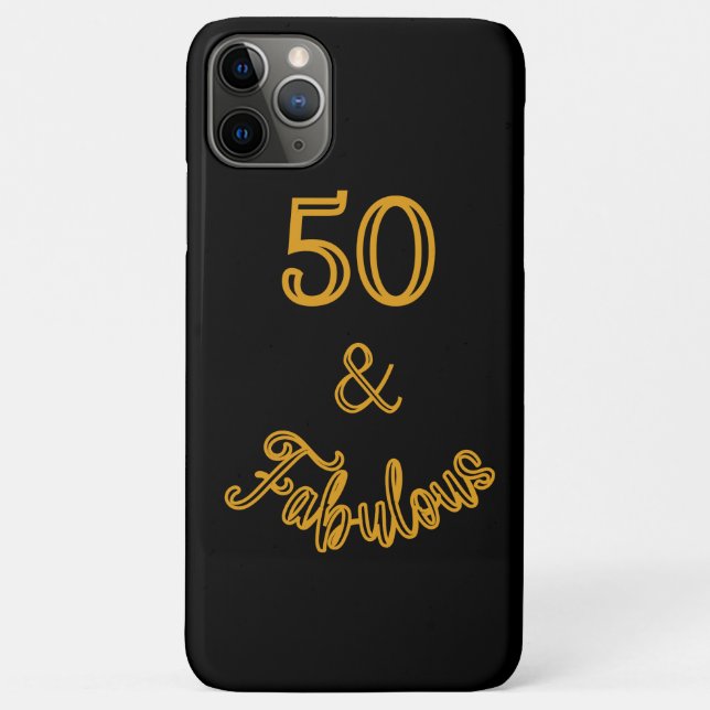 Schwarz und Gold 50 und fabelhaft Case-Mate iPhone Hülle (Rückseite)