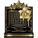 Schwarz und Gold Abstrakt Happy 00. Geburtstag Freistehende Fotoskulptur<br><div class="desc">Table Topper Cutout. ⭐ Dieses Produkt ist zu 100% benutzerdefinierbar. Grafiken und / oder Text können hinzugefügt, gelöscht, verschoben, verändert, verändert werden, rotiert, etc.. ⭐ 99% meiner Designs in meinem Geschäft sind in Schichten gemacht. Damit können Sie die Größe und den Text der Grafik und des Textes so anpassen, dass...</div>