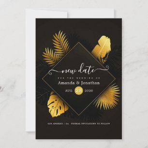 Schwarz und Gold ändern das Datum Save The Date